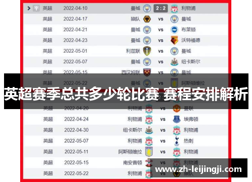 英超赛季总共多少轮比赛 赛程安排解析